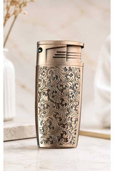 fagena Bronz Antik Desenli Pürmüz Çakmak