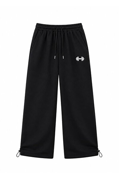 zaee Dumbbell Embroidered Adjustable Leg Baggy Sweatpants