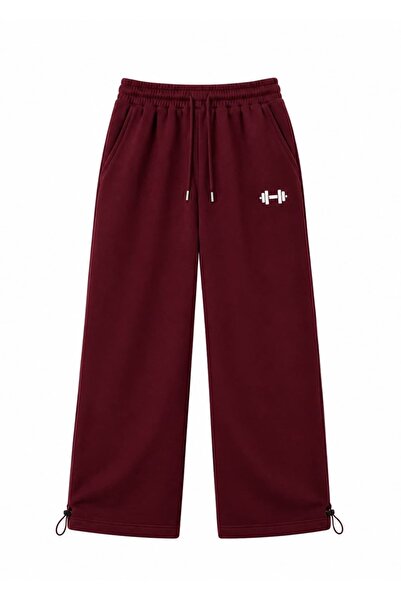 zaee Dumbbell Embroidered Adjustable Leg Baggy Sweatpants