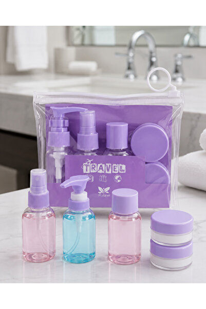 Generic Brand Transparent Travel Refillable Bottle Set 5 Pieces Cosmetic Orga...