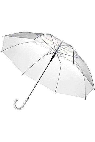 FWM Automatic Open Transparent Clear Bubble Dome Rain Umbrella - Medium - White