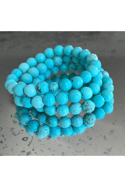 DRUZY Bratara fatetata howlit albastru sfere 8 mm
