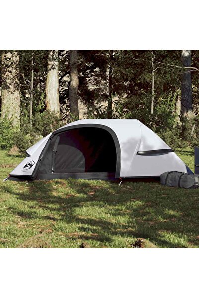 vidaxl Cort camping cupola 1 persoana alb, È›esatura opaca, impermeabil