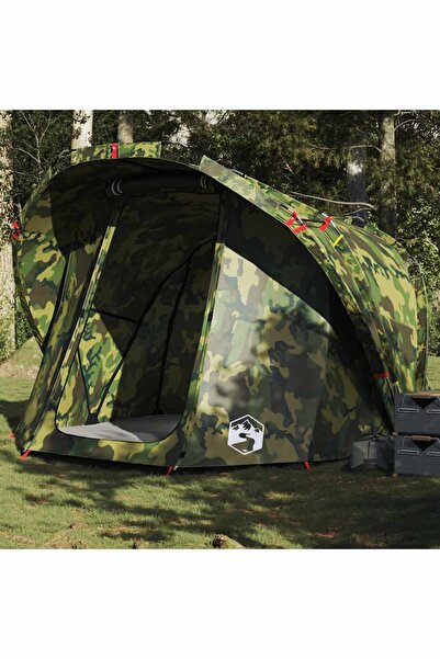vidaxl Cort de pescuit pentru 4 persoane, camuflaj, impermeabil