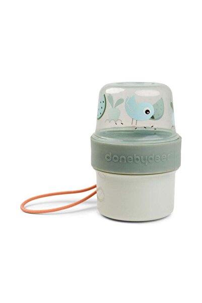 Done By Deer To Go 2-Way Snack Container S Birdee Green