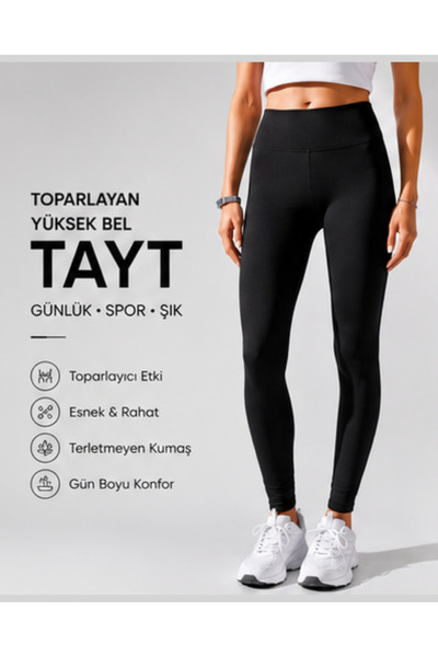 modi Women's Black High-Waist Slimming Stretchy Sports Leggings – Premium Leg...