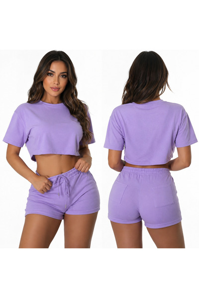 Cristina Serene Σετ Crop Μπλούζα & Σορτσάκι
