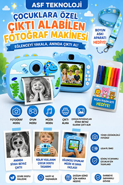 asfteknoloji Anında Çıktı Veren Fotoğraf Makinesi | Video, Oyun, Müzik Modlu ...