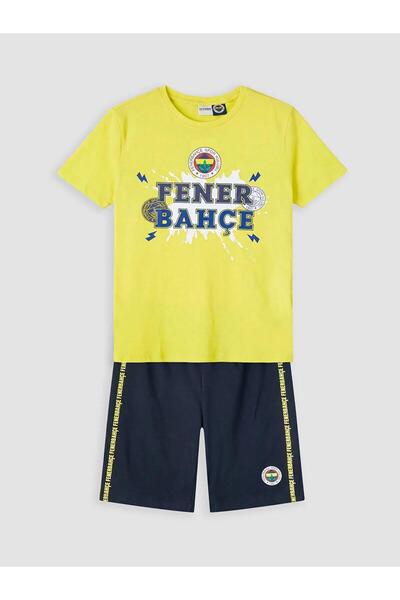 LC Waikiki Fenerbahçe Baskılı Erkek Çocuk Şortlu Pijama Takımı (S6)