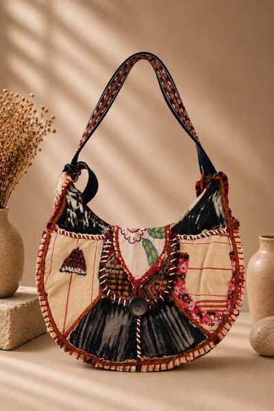 Boutique Juji BOHEM PATCHWORK KOT OMUZ ÇANTASI EL YAPIMI OTANTİK TASARIM