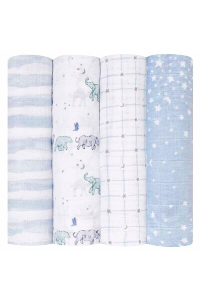 aden + anais - Large Swaddles - 4 Pack - Organic Cotton Muslin - Rising Star