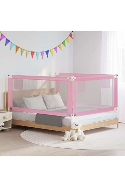 vidaxl Children's bed guardrail, pink, 180x25 cm, textile