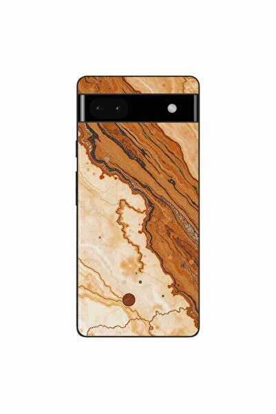 OEM Husa compatibila cu Google Pixel 6A Silicon Gel Tpu Model Caramel Marble ...