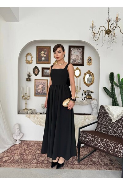 Caddebostan Moda Stylish Midi Dress with Bow Detail on the Back and Straps, G...