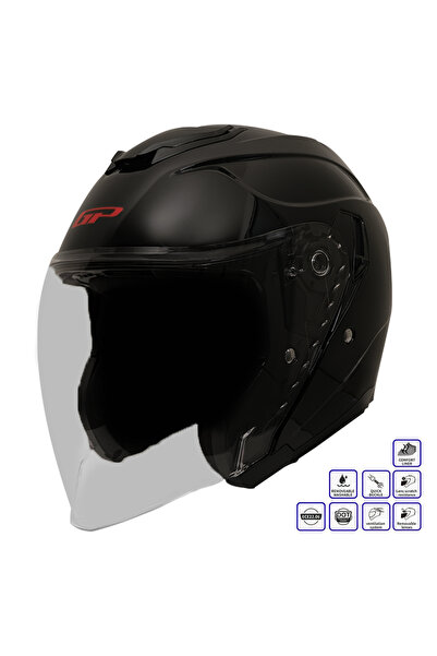 GP KOMPOZİT MKS009-GB Şeffaf Vizörlü Motosiklet Yarım Kask