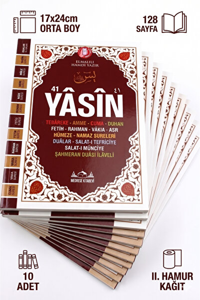 MyReal 10 Adet Karekodlu Sesli 41 Yasin Kitabı - Orta Boy (17x24 cm), Fihrist...