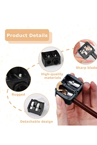 HİROS'H Yüksek Kaliteli 2 Delikli Kozmetik Dudak Kaş Eyeliner Kalemi Kalemtıraşı
