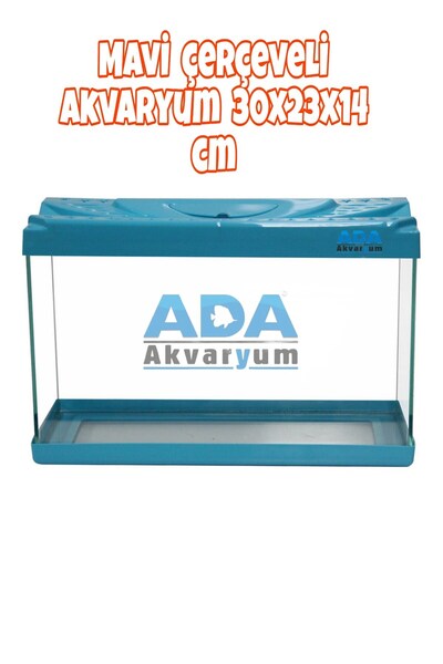ADA AKVARYUM Mavi Plastik Çerçeveli Akvaryum 30x23x14 Cm