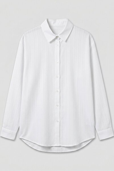 Norshen Oversize Uzun Taraklı Basic Gömlek
