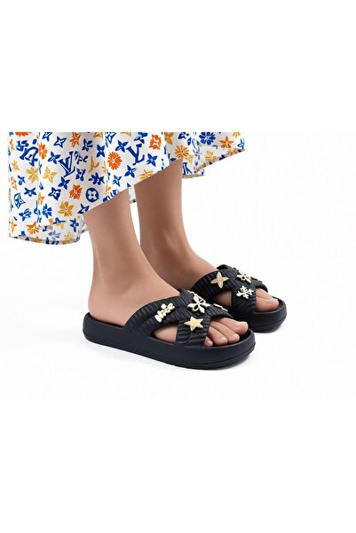 Budaks Women's Accessory Cross-Strapped Thick-Soled Slippers