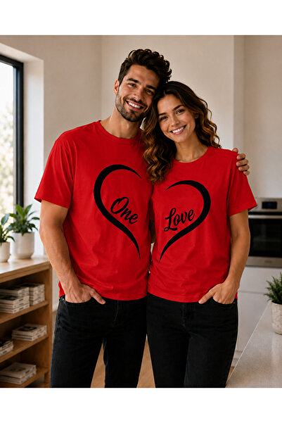 VODEXA Tricou oversize unisex ONE LOVE, imprimat, 100% bumbac, croială confor...