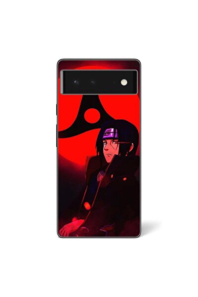 OEM Калъф, съвместим с Google Pixel 6, силиконов гел TPU, с шарка Итачи Шаринган