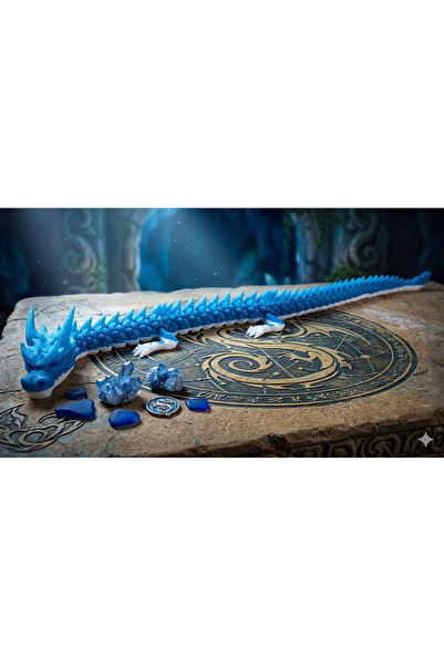 Generic 3D Baskı 45 cm Hareketli Kristal Ejderha Figürü Stres Oyuncağı
