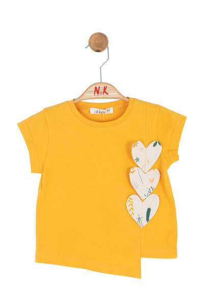 nk kids Nk girl's heart detail t-shirt, 12 months - 4 years, yellow
