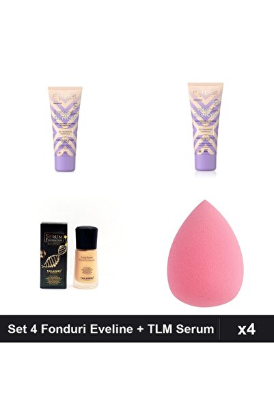 Eveline Set 4 Fondue de Ten Better Perfect + TLM Serum SPF15, Nuante Ivory Li...