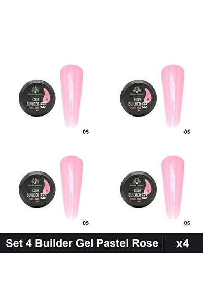 global fashion Set 4 Color Builder Gel UV 15g Nr.05 Pastel Rose, Constructie ...