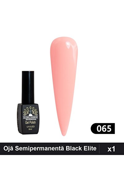 global fashion Semi-permanent Nail Polish Black Elite 8ml, Shade 065, UV/LED ...