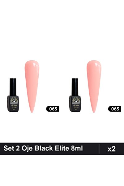 global fashion Set 2 Oje Semipermanente Black Elite 8ml, Manichiura UV/LED, N...