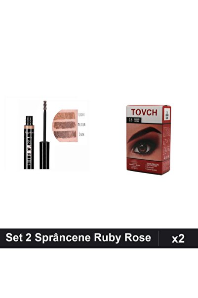 Ruby Rose Set 2 Produse Sprâncene Ruby Rose, Gel Mascara Medium + Vopsea Nuan...