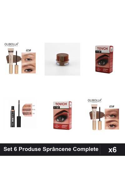 OLİBOLLA Set 6 Produse Sprâncene - Rimele Olibolla, Geluri și Vopsele Ruby Ro...