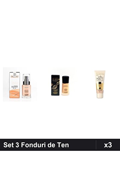 TLM Set 3 Fonduri de Ten & Eveline, SPF 10-15, Nuante 104-105, 94ml
