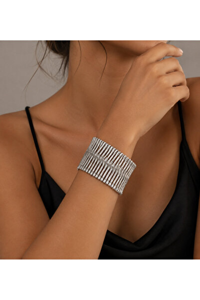 ALLONA Silver Wave Modern Kelepçe Bileklik