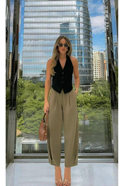 OEM Pantaloni dama cu pense si croiala lejera - Darts - crem