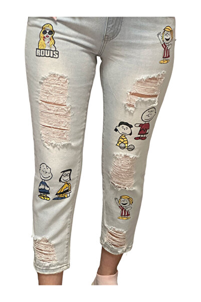 OEM Pantaloni dama denim cu desene - BonBon