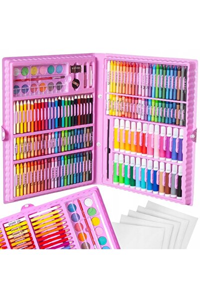 PROCART Painting and drawing kit, pink case 168 tools, set for children