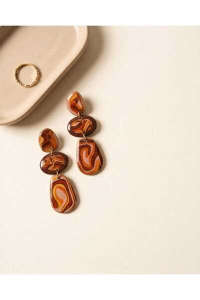 Dodemert Home Desert Sunset Series Single Row Series Polymer Clay & Epoxy Handmade Design Earrings