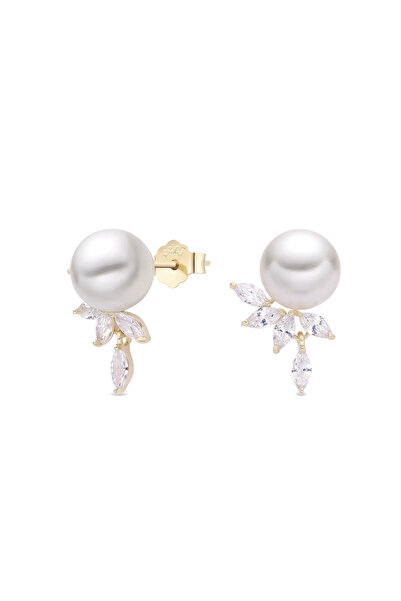 Lisa&Co. Cercei Argint Papillon Pearl Argint placat cu aur galben / Zircon/sh...
