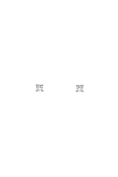 Lisa&Co. Cercei Argint Lisa Classic S Argint placat cu rodiu / Zircon / Alb