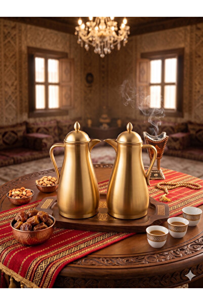 Gazella طقم قارورات حرارية أنيقة من قطعتين سعة 1+1 لتر خالية من مادة BPA للقه...