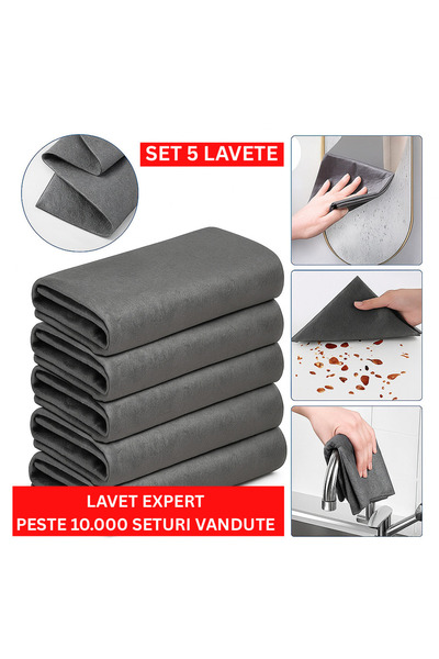 OEM Set de 5 lavete pentru curatare fara urme, zgarieturi sau scame, multifun...