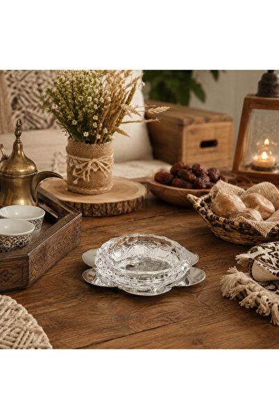 Dania ✨   Luxury Glass Serving Bowl Set with Stainless Steel Stand - 6 Pcs | ...