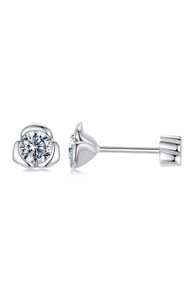 Raizel Cercei din argint, cu pietre moissanite de 0.3CT, Pure Rose