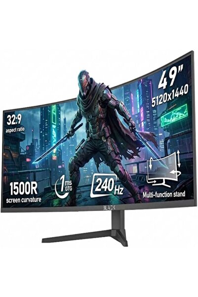 BLACK شاشة ألعاب 49 بوصة 5K 240 هرتز 32:9 فائقة العرض منحنية 1500R DQHD (5120...