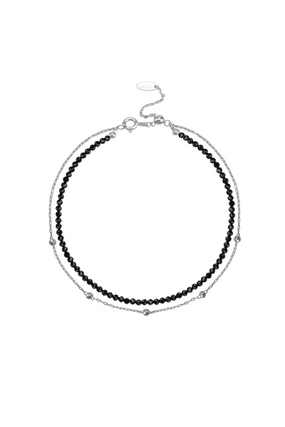 Lisa&Co. Brățară Argint Spinel&Drops Argint placat cu rodiu / Spinel / Negru