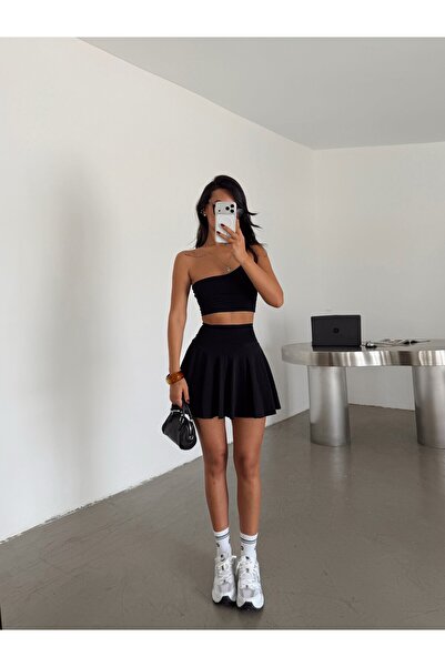 myd Mini Skirt with Shorts Inside - Black