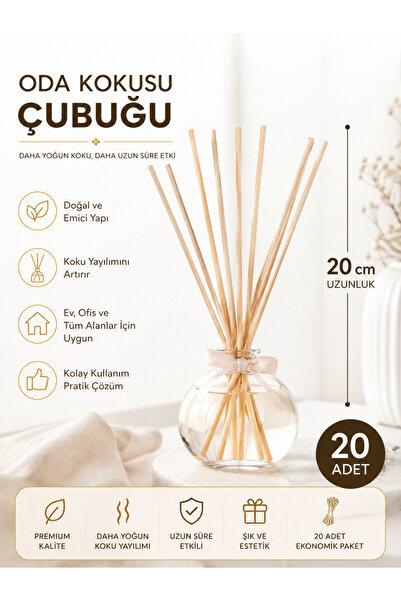 BÜYÜLÜ HOME Bambu Oda Koku Çubuğu 20 cm 20 Adet